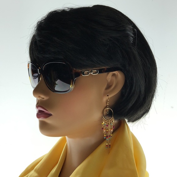 Oleg Cassini Round Tortoise Shell Multicolored Frame Small Arm Gray Tint - Picture 1 of 6